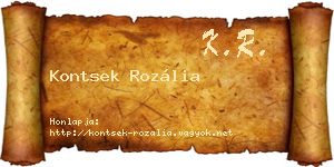 Kontsek Rozália névjegykártya